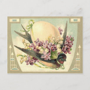 Cartes Pour Fêtes Annuelles Le muguet de crocus d'oeuf de pâques d'oiseau