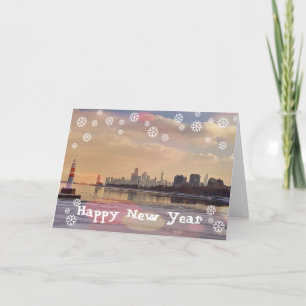 CARTES POUR FÊTES ANNUELLES LE NOUVEL AN CHICAGO EST HEUREUX