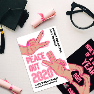 Cartes Pour Fêtes Annuelles Le Nouvel An Pink Neon 2020 s'illumine