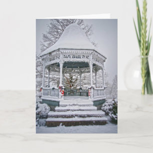 Cartes Pour Fêtes Annuelles Le palais de justice Gazebo dans la neige