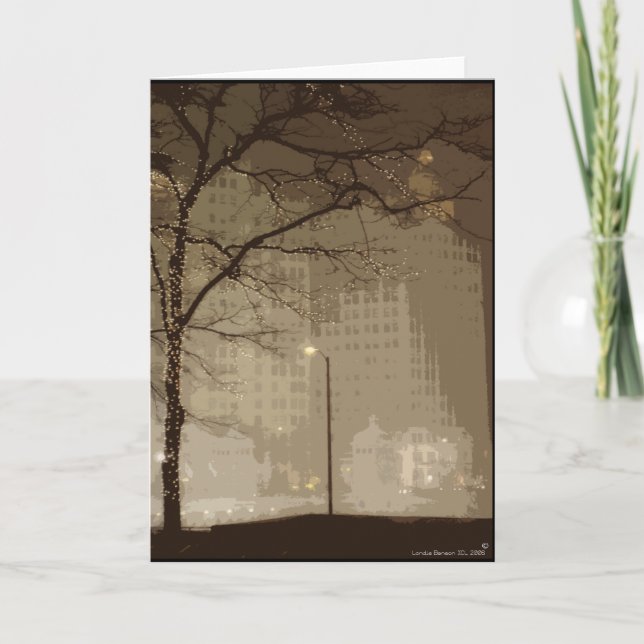 Cartes Pour Fêtes Annuelles Le pays des merveilles d'hiver de Chicago (Devant)