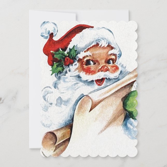 Cartes Pour Fêtes Annuelles Le Père Noël à l'ancienne (Devant)
