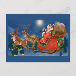 Cartes Pour Fêtes Annuelles Le Père Noël à Sleigh Noël