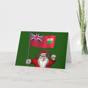 Cartes Pour Fêtes Annuelles Le Père Noël Avec L'Ensigne De L'Ontario