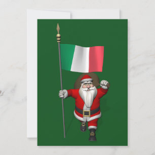 Cartes Pour Fêtes Annuelles Le Père Noël Avec L'Ensigne D'Italie