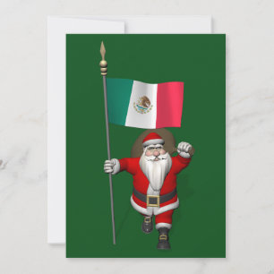 Cartes Pour Fêtes Annuelles Le Père Noël Avec L'Ensigne Du Mexique