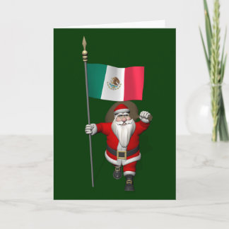 Cartes Pour Fêtes Annuelles Le Père Noël Avec L'Ensigne Du Mexique