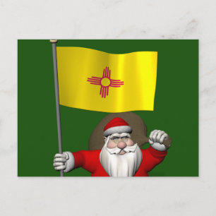 Cartes Pour Fêtes Annuelles Le Père Noël Avec L'Ensigne Du Nouveau Mexique