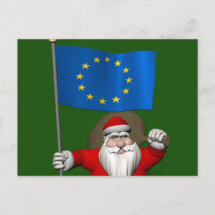 Cartes Pour Fêtes Annuelles Le Père Noël Avec L'Entrée De L'Union Européenne