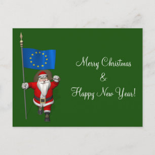 Cartes Pour Fêtes Annuelles Le Père Noël Avec L'Entrée De L'Union Européenne