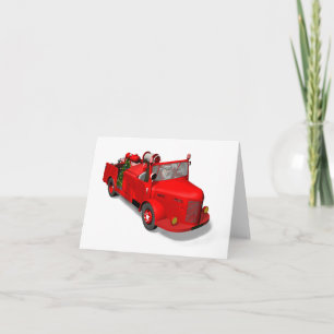 Cartes Pour Fêtes Annuelles Le Père Noël Conduit Un Camion-Feu