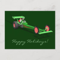 Le Père Noël Conduit Un Dragster