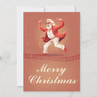 Cartes Pour Fêtes Annuelles Le Père Noël dancing