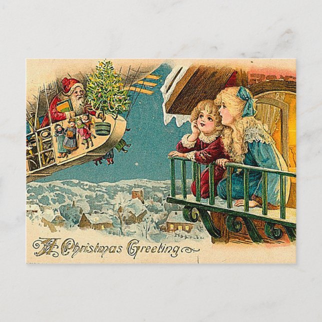 Cartes Pour Fêtes Annuelles Le père noël de attente (Devant)