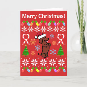 Cartes Pour Fêtes Annuelles Le Père Noël de Dachshund