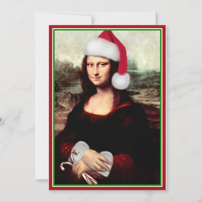 Cartes Pour Fêtes Annuelles Le Père Noël de Mona Lisa (Devant)