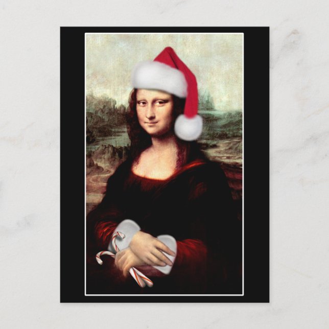 Cartes Pour Fêtes Annuelles Le Père Noël de Mona Lisa (Devant)