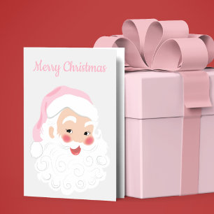 Cartes Pour Fêtes Annuelles Le Père Noël en Casquette rose Noël
