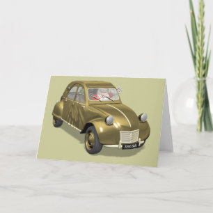 Cartes Pour Fêtes Annuelles Le Père Noël En Citroen 2CV