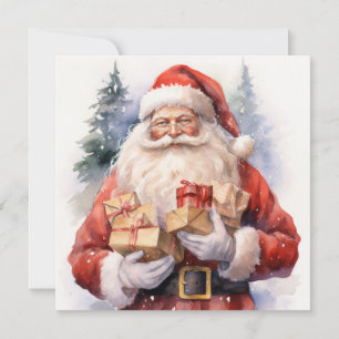 Cartes Pour Fêtes Annuelles Le Père Noël en costume rouge festif