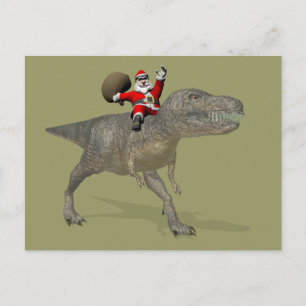 Cartes Pour Fêtes Annuelles Le Père Noël En Train De Circuler Sur Trex
