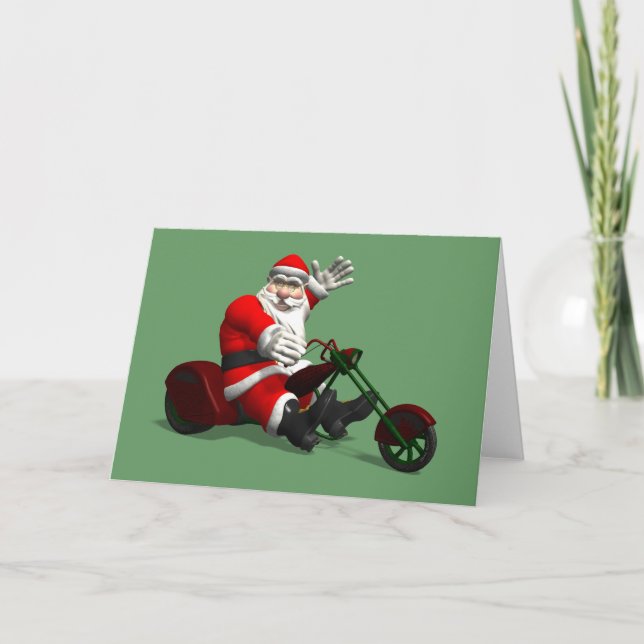 Cartes Pour Fêtes Annuelles Le Père Noël En Voyage (Devant)