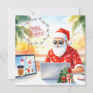 Cartes Pour Fêtes Annuelles Le Père Noël est en ligne pour les fêtes de Noël