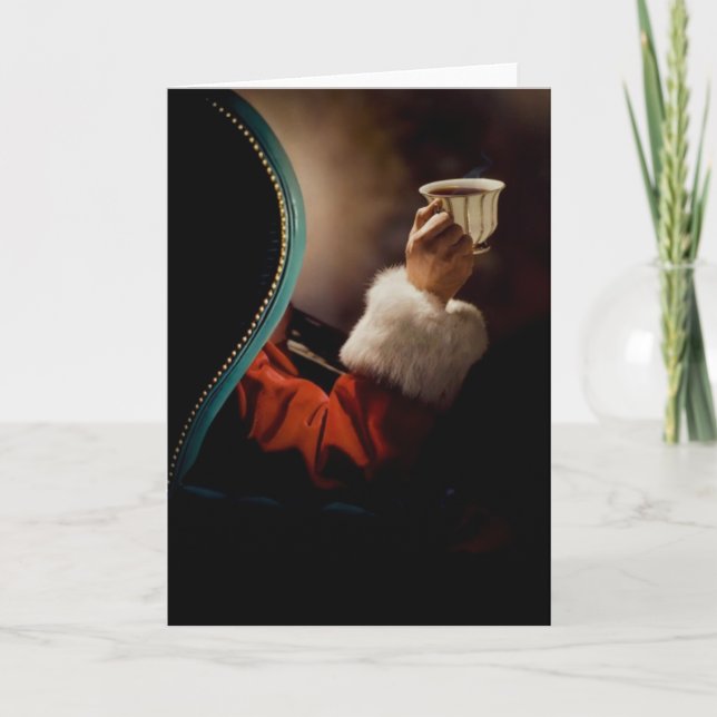 Cartes Pour Fêtes Annuelles Le Père Noël fait une pause le soir de Noël (Devant)