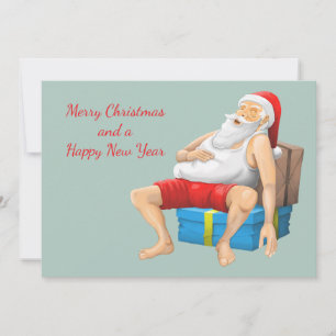 Cartes Pour Fêtes Annuelles Le Père Noël fait une petite sieste