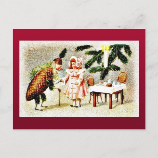 Cartes Pour Fêtes Annuelles Le Père Noël habillé comme un ananas et souhaite u (Devant)