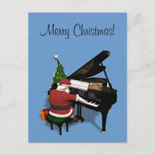 Cartes Pour Fêtes Annuelles Le Père Noël joue au piano