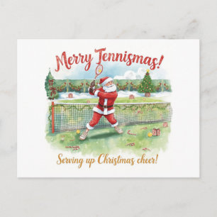 Cartes Pour Fêtes Annuelles Le Père Noël joue au tennis Vacances de Noël 