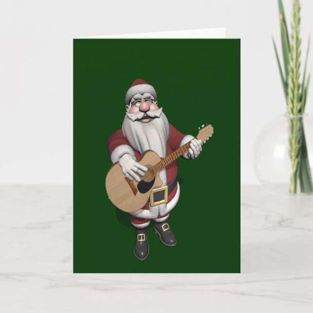 Cartes Pour Fêtes Annuelles Le Père Noël joue des chansons de Noël (Devant)