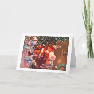 Cartes Pour Fêtes Annuelles Le Père Noël la nuit avant Noël