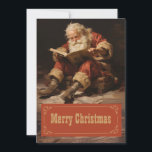 Cartes Pour Fêtes Annuelles Le Père Noël lit le livre Peinture Art<br><div class="desc">santa claus apprentissage,  lecture éducation lire loisirs,  livre littérature heureux,  fête rouge joie,  man xmas casquette de vacances,  noël santa claus</div>