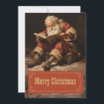 Cartes Pour Fêtes Annuelles Le Père Noël lit le livre Peinture Art<br><div class="desc">santa claus apprentissage,  lecture éducation lire loisirs,  livre littérature heureux,  fête rouge joie,  man xmas casquette de vacances,  noël santa claus</div>