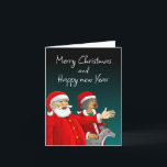 Cartes Pour Fêtes Annuelles Le Père Noël, Mme Claus et Rudolph le renne<br><div class="desc">Le Père Noël,  Mme Claus et Rudolph,  les rennes souhaitent à tous un joyeux Noël et une bonne année.</div>