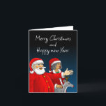 Cartes Pour Fêtes Annuelles Le Père Noël, Mme Claus et Rudolph le renne<br><div class="desc">Le Père Noël,  Mme Claus et Rudolph,  les rennes souhaitent à tous un joyeux Noël et une bonne année.</div>