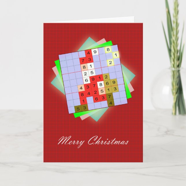 Cartes Pour Fêtes Annuelles Le père noël - Noël Sudoku figuratif (Devant)