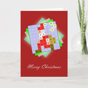 Cartes Pour Fêtes Annuelles Le père noël - Noël Sudoku figuratif
