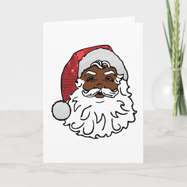 Cartes Pour Fêtes Annuelles le père noël noir (Devant)