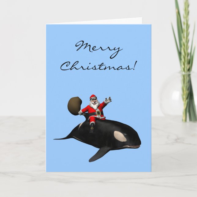 Cartes Pour Fêtes Annuelles Le Père Noël Se Rend Sur Orca (Devant)