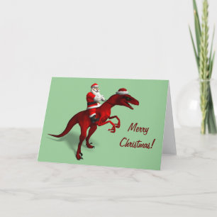 Cartes Pour Fêtes Annuelles Le Père Noël Sur Dino