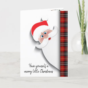 Cartes Pour Fêtes Annuelles Le Père Noël Sur Tartan Plaid