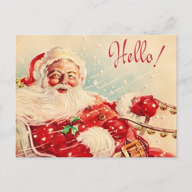 Cartes Pour Fêtes Annuelles Le père noël vintage (Devant)