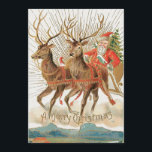 Cartes Pour Fêtes Annuelles Le Père Noël vintage Sleigh Et Reindeer Vol<br><div class="desc">Carte de Noël religieuse vintage Père Noël avec ses rennes et son traîneau. Une scène de neige rétro vintage et des salutations de Noël à l'ancienne de Claus lui-même pendant qu'il vole la veille de Noël.Pour les cartes de fin de année de Noël d'accorder à votre famille et vos amis...</div>