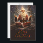 Cartes Pour Fêtes Annuelles Le Père Noël Yoga<br><div class="desc">santa claus coloré drôle,  joyeux concentration lotus,  rouge xmas pose relax,  yoga hiver vacances méditation,  noël méditation,  santa claus</div>