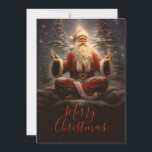 Cartes Pour Fêtes Annuelles Le Père Noël Yoga<br><div class="desc">santa claus coloré drôle,  joyeux concentration lotus,  rouge xmas pose relax,  yoga hiver vacances méditation,  noël méditation,  santa claus</div>