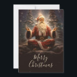 Cartes Pour Fêtes Annuelles Le Père Noël Yoga<br><div class="desc">santa claus coloré drôle,  joyeux concentration lotus,  rouge xmas pose relax,  yoga hiver vacances méditation,  noël méditation,  santa claus</div>