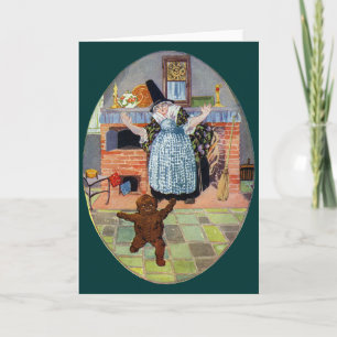 Cartes Pour Fêtes Annuelles Le petit garçon en pain d'épices sort du four